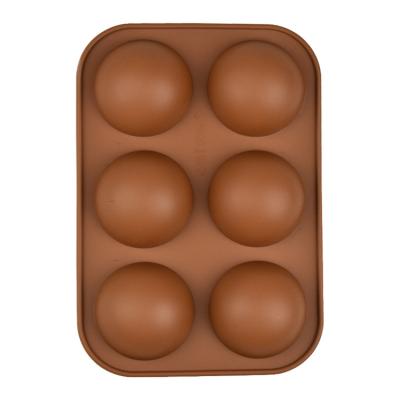 China Sustainable Food Grade Custom Round 6 Hole Ice Cream Candy Baking Chocolate Cake Tray Epoxy Silicone Resin Molds for sale