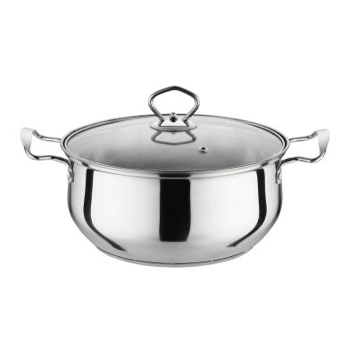 China Induction Base Stainless Steel Pot Stock Pot Sustainable Easy Clean Casserole for sale