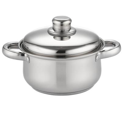 China Hot Sale 16/18/20/24cm Lid Stainless Steel Pot Stock Pot Steel Casserole Viable for sale