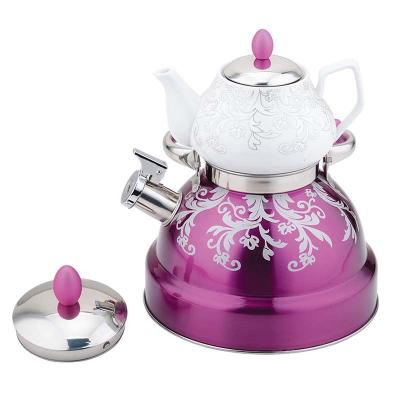 China Sustainable Wholesale Stainless Steel Water Kettle Ceramic Teapot Sets for sale