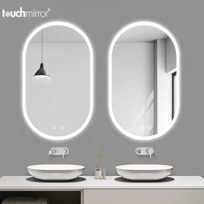 China Factory Supply Bright Energy Saving Wall Mounted Circular Led Lighted Bathroom Mirrors for sale