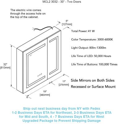 China Modern LED Lighted Bathroom Mirror, Led Mirror Cabinet for sale