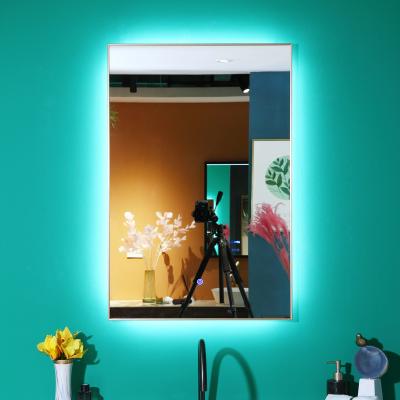 China 2021 new bathroom lighted aluminum framed dimmable led mirror with lights for sale