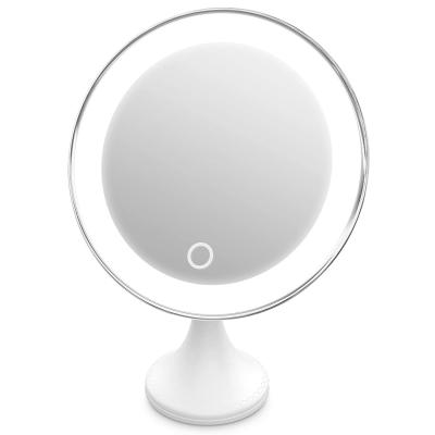 China Illuminated 10X Magnifying Makeup Mirror With Lights With 3 Color Lighting for sale