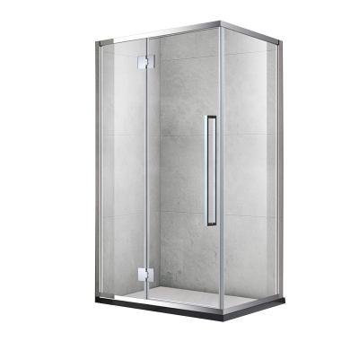 China Completely Frameless Silent Sliding System Shower Sliding Door in Matte Black, Right Opening for sale