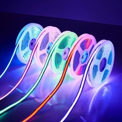 China Garden New Arrival 2022 Cob RGB Led Strip 768Leds/M 24V Ip65 Waterproof Flexible RGB Led Strip Light for sale