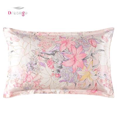 China Custom Logo Luxury Single Sided 100% Embroidery Pillowcase Anti-Static Anti-Static Mulbery Silk Pillow Case for sale