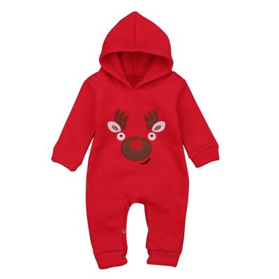 China High Quality Polyester/Cotton Polyester/Cotton Christmas New Cartoon Deer Christmas Romper Clothing Hoodie Jumpsuit Animal Rompers for sale