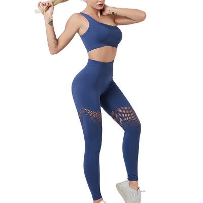 China Sexy Anti-UV Gym Wear High Waisted Pants Sports Bra Women Gaiters Gym Workout Wear Yoga Wear Seamless Sportswear for sale