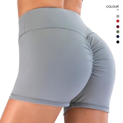 China New Antibacterial Women Gym Fitness Gym Workout Yoga Seamless High Legs Breathable High Waist Hip Lift Yoga Tight Shorts for sale