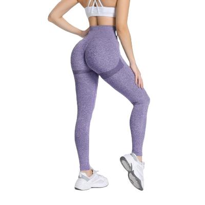 China Antibacterial Women's High Waist Yoga Gaiters Tight Seamless Hip Lift Sports Yoga Pants Fitness Yoga Pants for sale