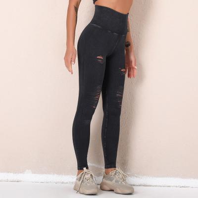 China Wicking Anti-UV Sexy Moisture Cutout Ladies High Waist Workout Yoga Leggings and Seamless Gym Fitness Yoga Pants for sale