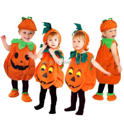 China Breathable Hot Sale Halloween Pumpkin Sets Costume Little Boys and Girls Cosplay Dress Show Performance for Kids Children for sale