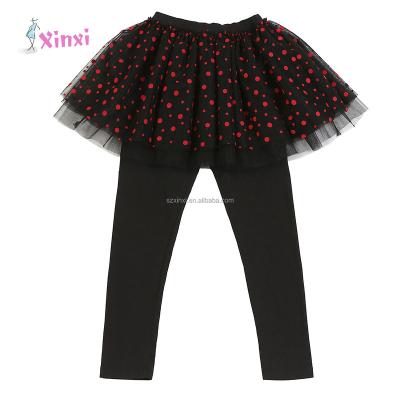 China OEM Fashion Comfy Kids Wear Polka Dots Leggings Child Girl Princess Ruffle Skort Girls Cotton Lining Pants for sale