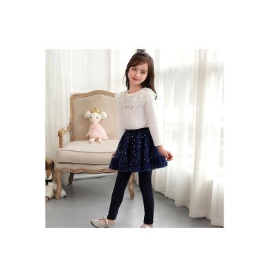 China 2022 Factory Outlet Breathable Star Pattern Nylon Comfortable Sequin Mesh Puffy Navy Skirt Pants for sale