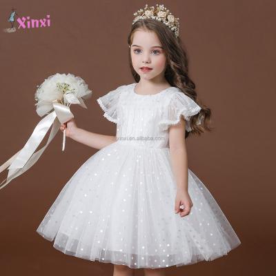 China Factory direct sequin fluffy sparkle lovely princess Girls'10 years old baby girl party dresses breathable for sale