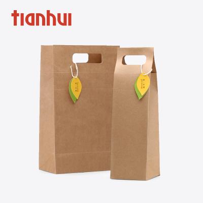 China Recycled Materials Open Coffee Bag Coffee Paper Packaging Bags Kraft Paper for sale