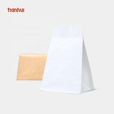 China 2 Way Biodegradable Unique Foldable Square Paper Stand Up Pouch With Heat Seal for sale