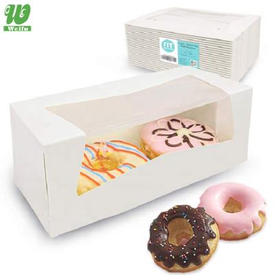 China Large Recyclable Cardboard Container Cookies Sweets Container With Clear Window Lid 10 Pack Macaroon Boxes for sale