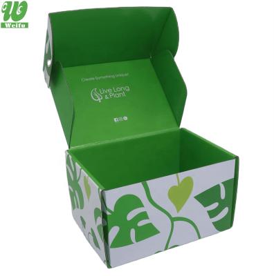 China Recyclable Custom Logo Printed Folding Die Cut Corrugated Flat Pack Mailing Box for sale