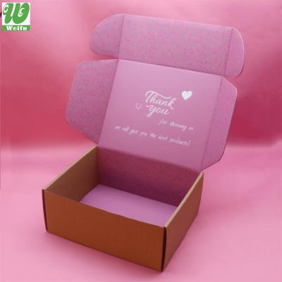 China Recycled Materials Logo Foldable Corrugated Small Custom Carton Clothes Gift Mailer Box Cardboard Packing Boxes For Shipping for sale