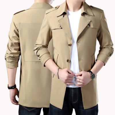 China Spring Breathable Men's Casual Jacket In Arge Long Section Class Slim Anorak Men's Cotton Men's Section Jacket for sale