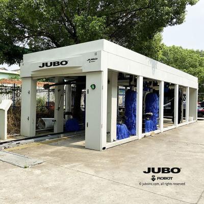 China Drive-thru tunnel WASHING TUNNEL WITH ECONOMICAL PRICE EQUIPPED WITH CONVEYOR WASHING STATION AND VIRTICAL BRUSH - JUBO THROWED for sale