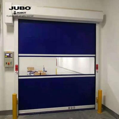 China Modern Automatic Speed ​​Sliding Rolled Door with RAL Colored PVC Polyester Fabric Detected by Infrared-Radar Sensor Air Bag for Car Wash for sale