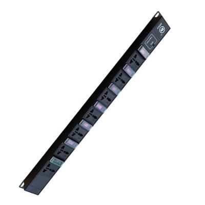 China Industrial Universal 1.5U Power Distribution Unit Rack Mount PDU Type With Overload Switch Protector for sale