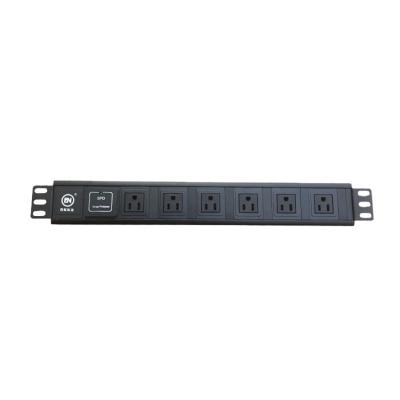 China 1U 1.5 U USA 6 Outlet Surge Protection Extension Industrial PDU Socket for sale