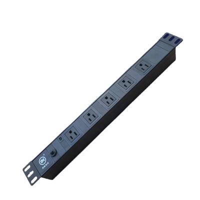 China 19 Inch 1U USA 5 Outlet Overload Protection Industrial Extension PDU Socket for sale