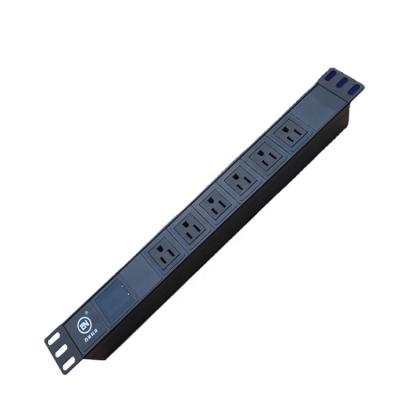 China Industrial High Power 1U 15A Metered Current Voltage Rack America USA Type PDU Socket For 19 Cabinet for sale