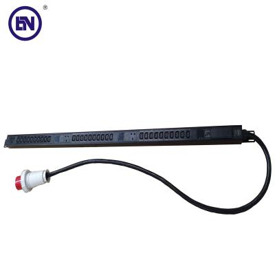 China UK C13 30 3 Phase High Power 63A 380V 3 Ways Current And Voltage Display 3 Way PDU With Current And Voltage Display for sale