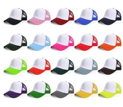 China LOGO Sunshad Cotton Blank Mesh Back Cap Custom Trucker Advertising Plastic Snap Osure Foam Trucker Hat for sale