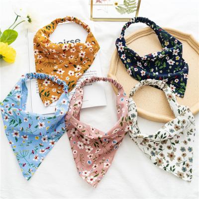 China Multifunctional Boho Chiffon Hair Bandanas Elastic Hair Scarf Triangle Head Scarf Triangle Head Wraps Non Slip Head Scarf for sale