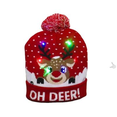 China Christmas Beanie Christmas Light Up Knit Winter Hat Christmas Party Warmer Hat Knitted LED COMMON Christmas Hats Sweater for sale