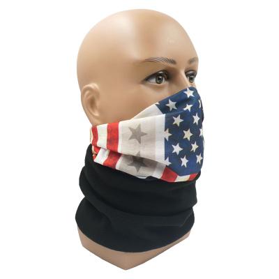 China Outdoor Activities 100% Polyester Plus Fleece American Flag Neck Warmer Bandana for sale