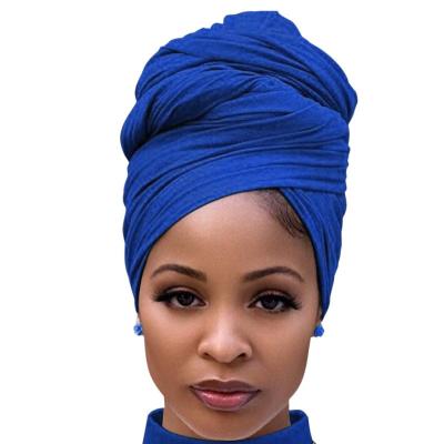 China Breathable African Head Wraps For Color Women Solid Magic Turban Headband Stretch Universal Dustproof Headscarf for sale