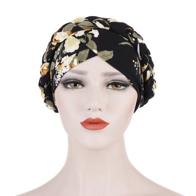 China Muslims Hair Accessories Hat Amazon Printed Cotton Turban Hat Shorts Braided Toe Hat Can Hide Hair For Muslims Hair Accessories Hat for sale