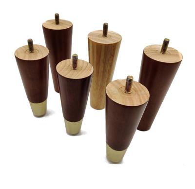 China Modern Walnut Legs Screw Assembly Wooden Table Legs Wooden Color Sofa Legs With Screw for sale