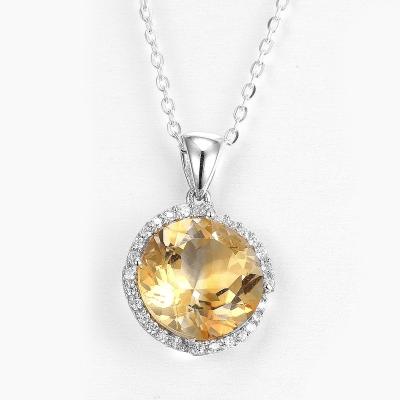 China 3.0g Golden Yellow Cushion Grandma's Birthstone Charm Pendant CLASSIC Citrin for sale