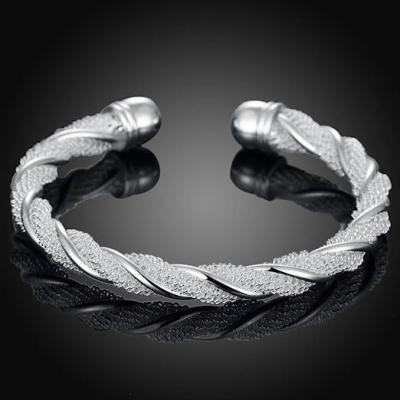 China Wholesale High Quality 925 Sterling Silver Fashion Women Simple Adjustable Cuff Bracelet CLASSIC for sale