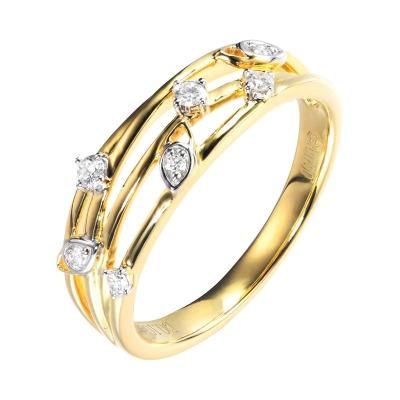 China Fashion Fancy 0.1ct 18K Noble Gold Diamond Rings VS Clarity 3gram Noble Style Ring for sale