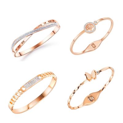 China China factory high quality environmental friendly 316l stainless steel jewelry rose gold stainless steel bracelets for women for sale