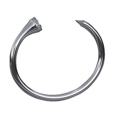 China High End Jewelry Environmentally Friendly 925 Sterling Silver Custom Micro Diamond Women Men Sports Bangle Cuff Bangle & Bracelet Bangle for sale