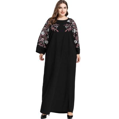 China Sustainable Modern Islamic Fashion T-D152 Embroidered Long Cotton Dresses for sale