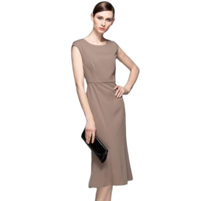 China Anti-wrinkle T-D523 China factory summer women's office slim fitting dresses for sale