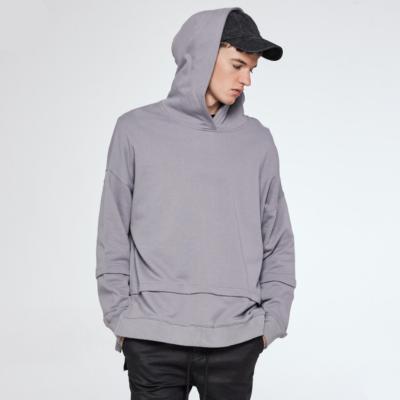 China New Splice T-MH546 Cotton Anti-pilling Man Hoodies Oversized Sweatshirts White for sale