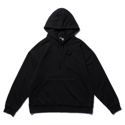 China Viable Black Terry Oversized Hoodies Men Thick Plain T-MH037 for sale