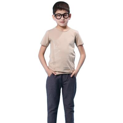 China Breathable High Quality Plain Cotton Boys Casual Fitted T-Shirt T-BT005 for sale